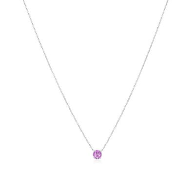 Pink Sapphire Solitaire Pendant