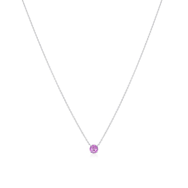 Pink Sapphire Solitaire Pendant