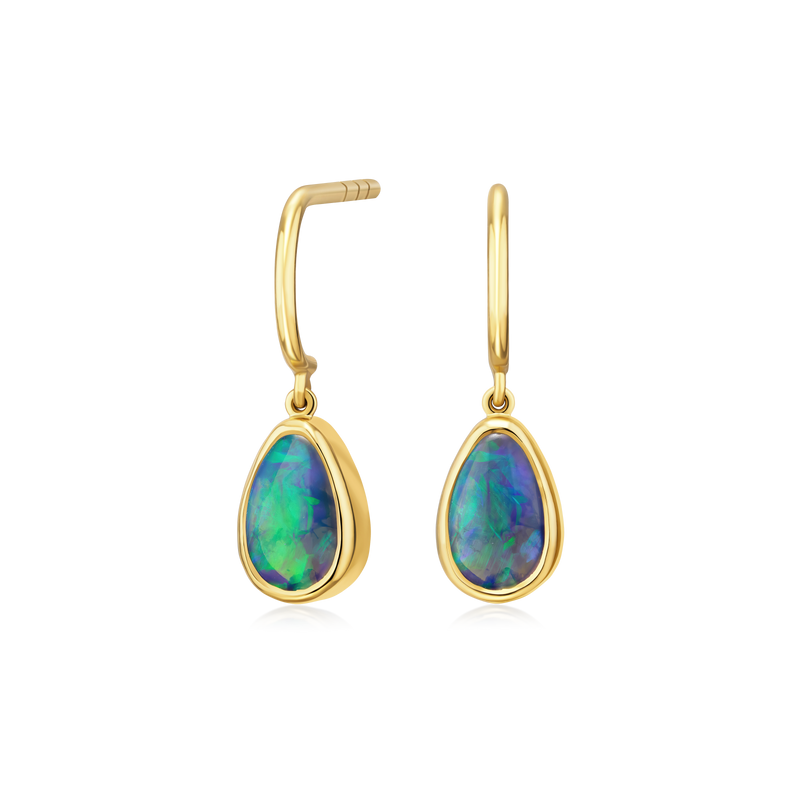 Black Opal Drop Earrings