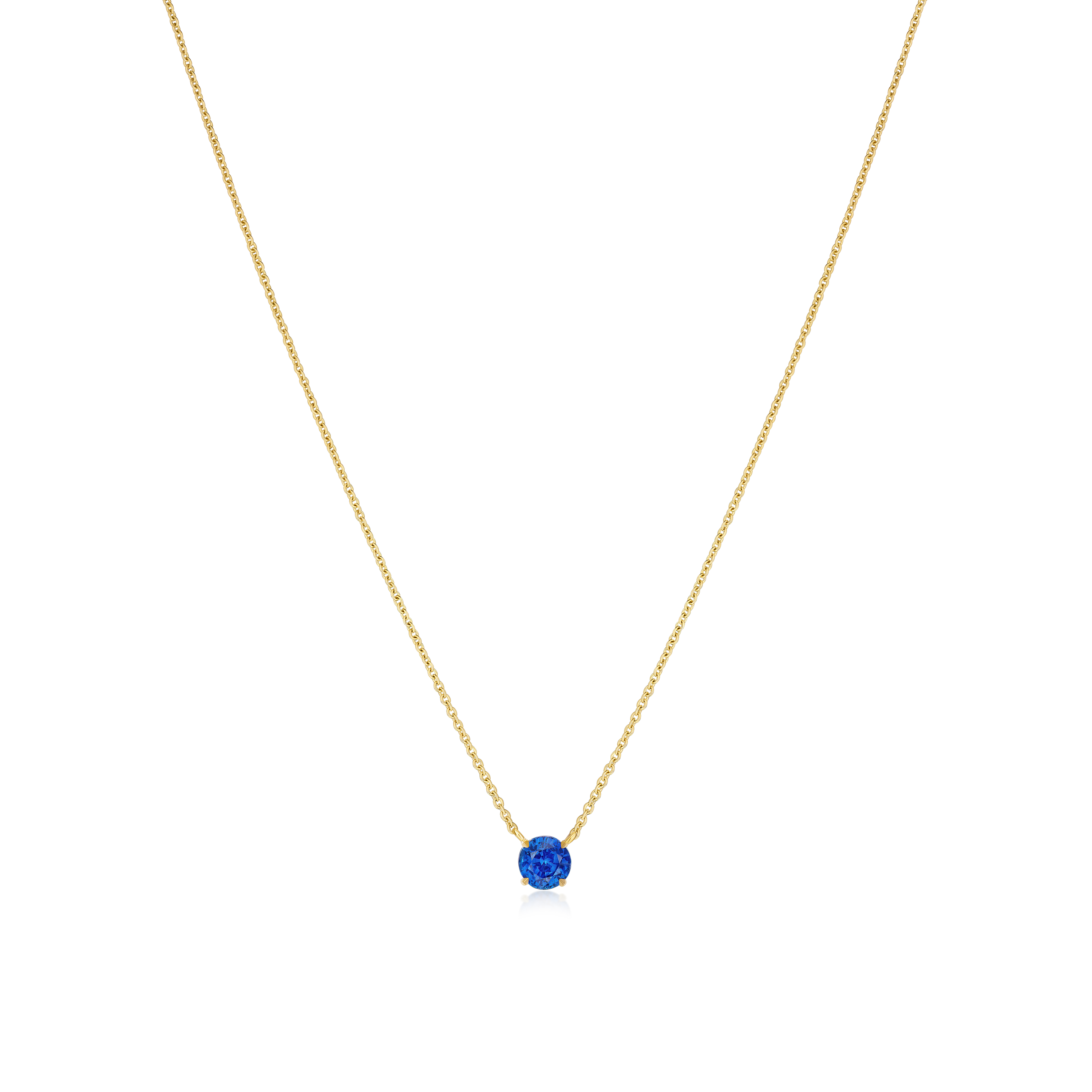 Blue Sapphire Solitaire Pendant