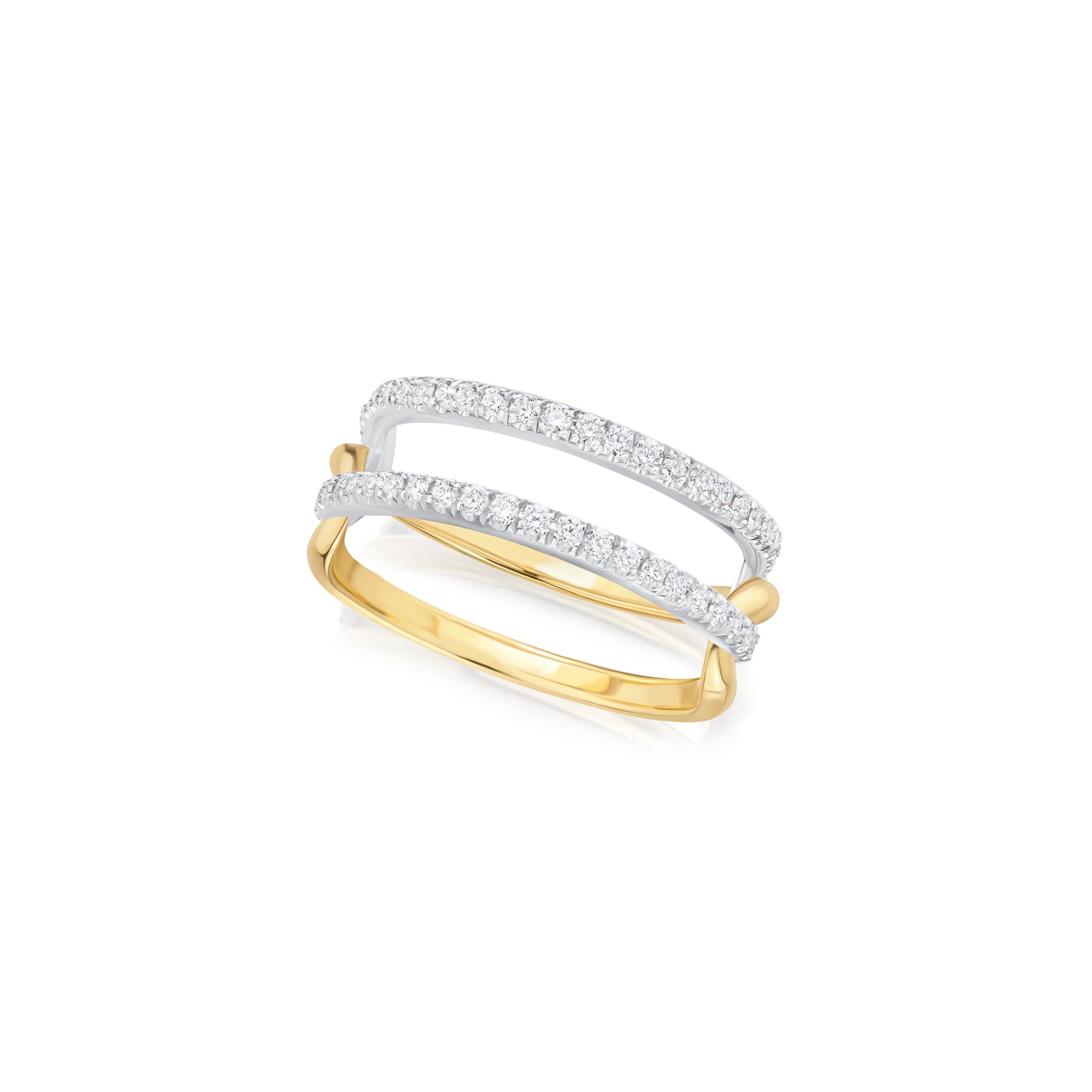 Diamond Set Interlocking Ring