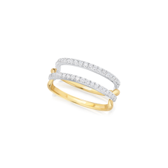 Diamond Set Interlocking Ring