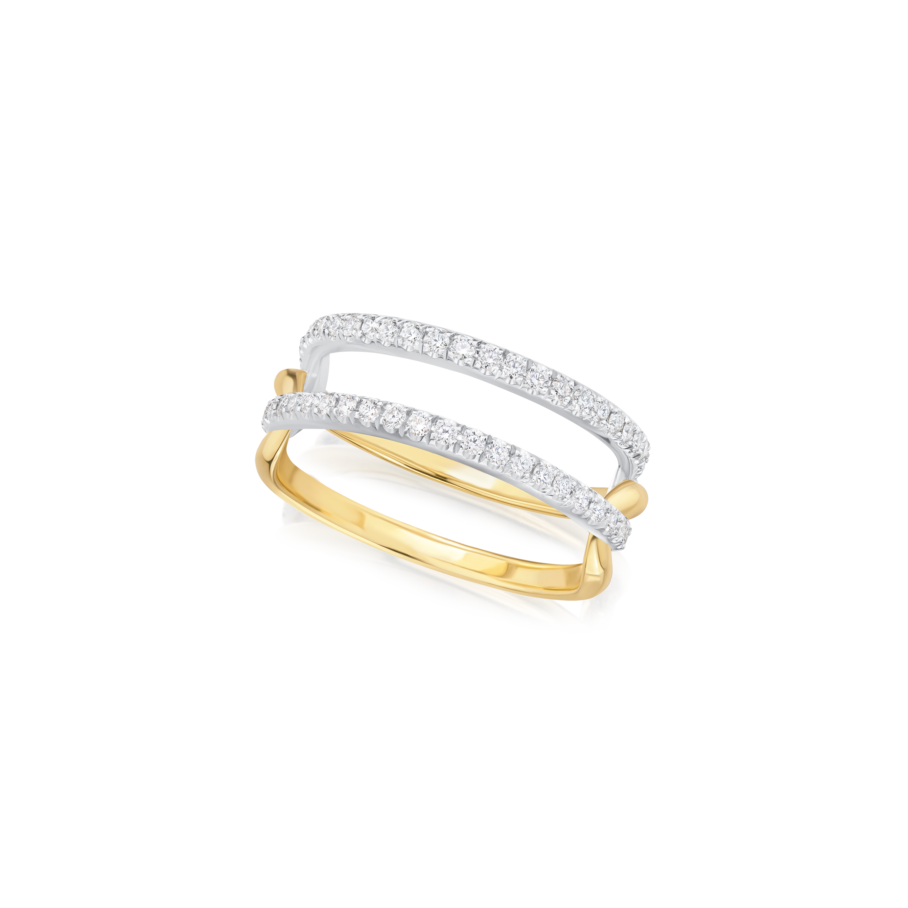 Diamond Set Interlocking Ring