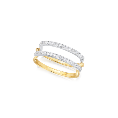 Diamond Set Interlocking Ring