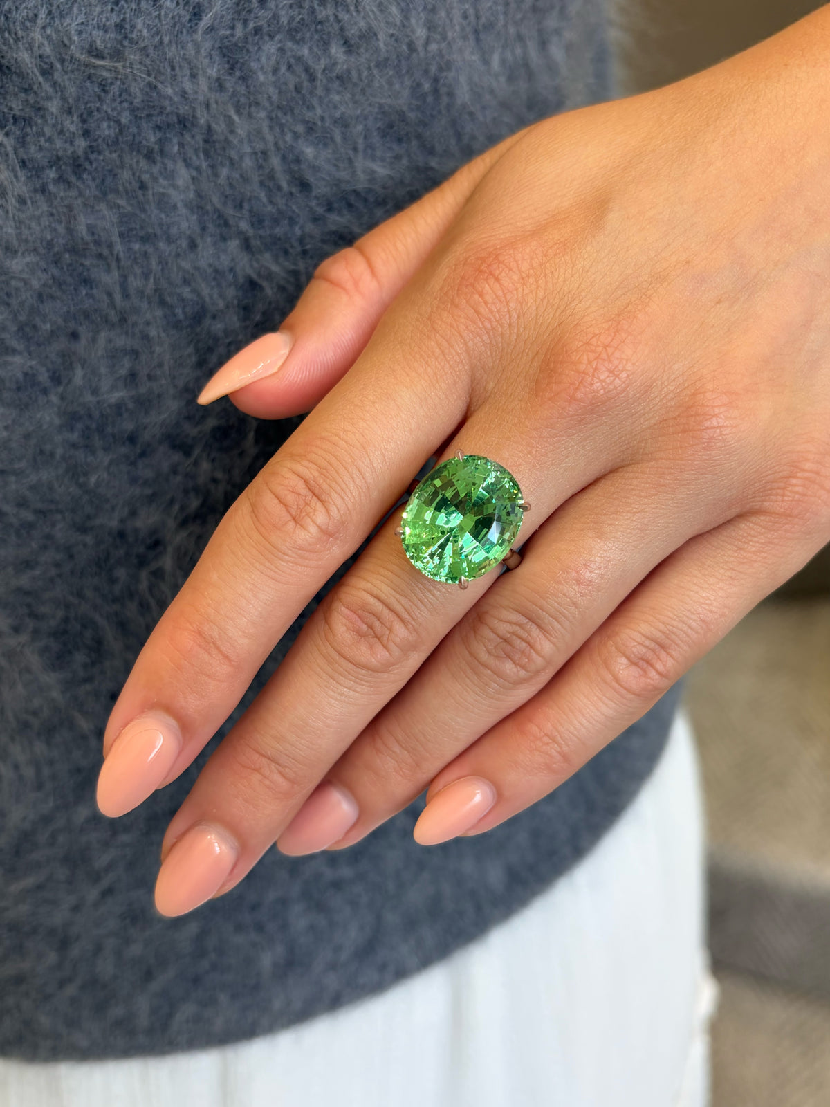 21.33ct Tsavorite Solitaire Ring