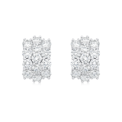 Three Row Diamond Wave Earrings