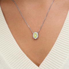 Green-Yellow Diamond Ravello Cluster Pendant