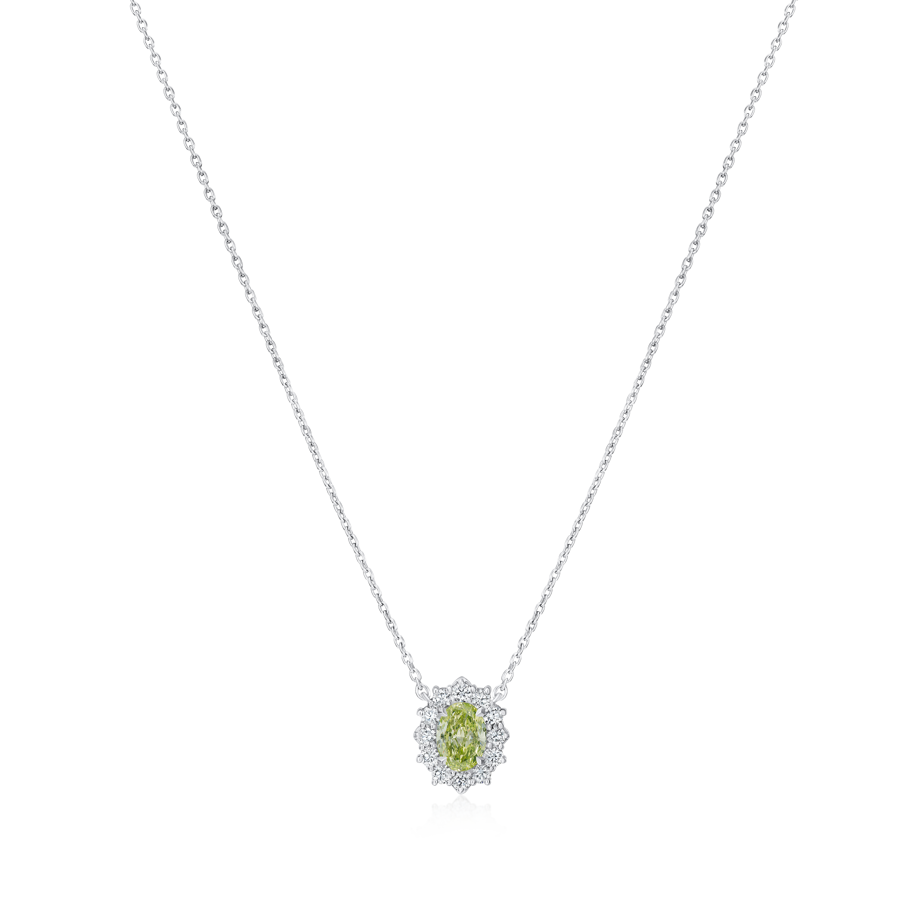 Green-Yellow Diamond Ravello Cluster Pendant