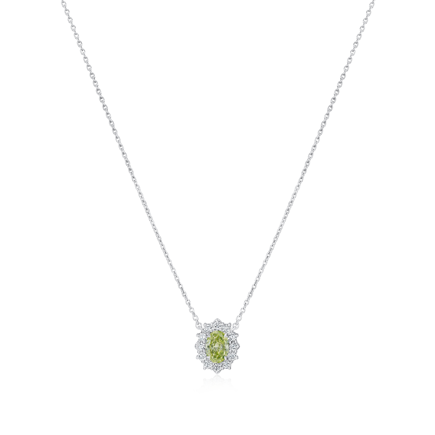 Green-Yellow Diamond Ravello Cluster Pendant