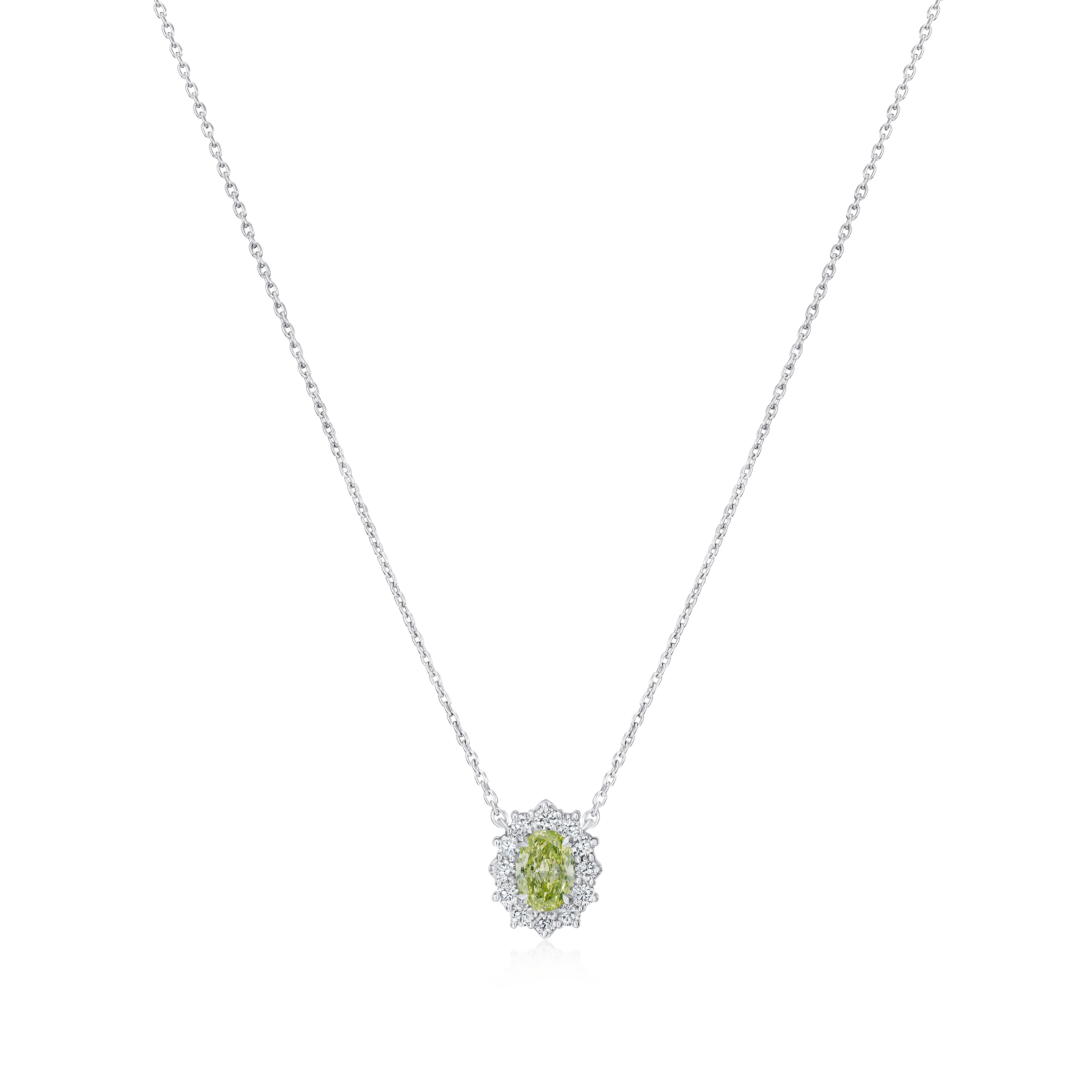 Green-Yellow Diamond Ravello Cluster Pendant