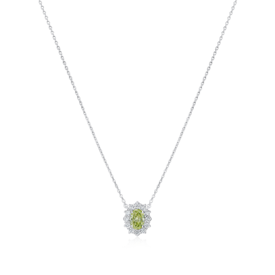 Green-Yellow Diamond Ravello Cluster Pendant