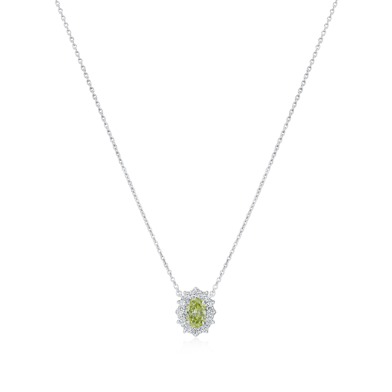 Green-Yellow Diamond Ravello Cluster Pendant