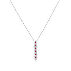 Skyline Platinum Diamond and Ruby Pendant