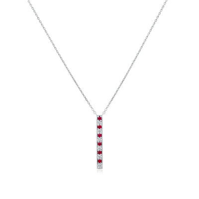 Skyline Platinum Diamond and Ruby Pendant