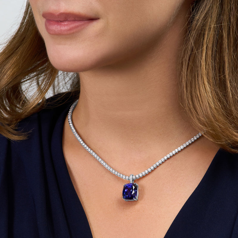 16.65ct Cushion Shape Tanzanite Pendant