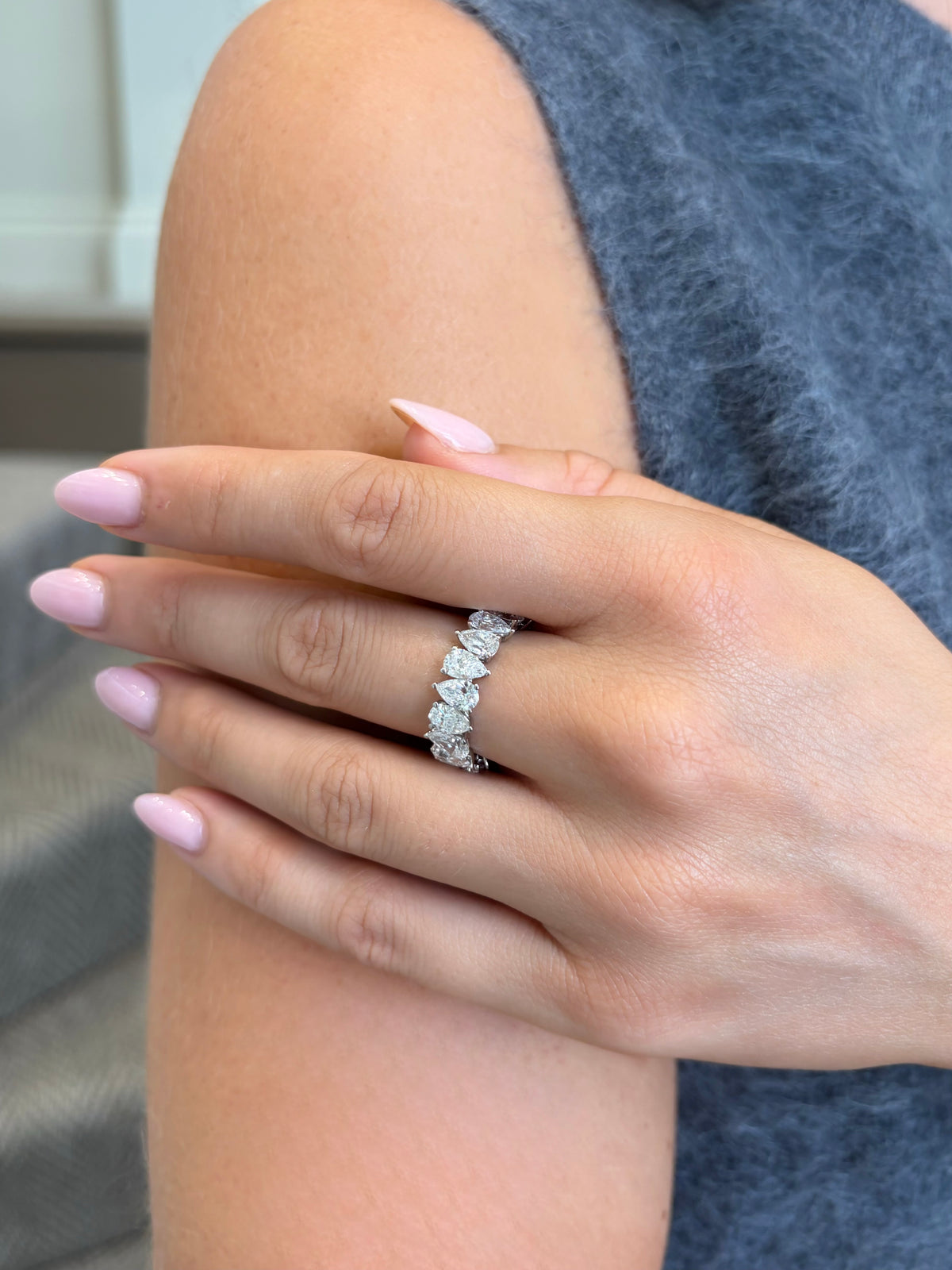 Pear Cut Diamond Set Full Eternity Ring
