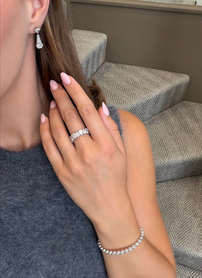 Pear Cut Diamond Set Full Eternity Ring