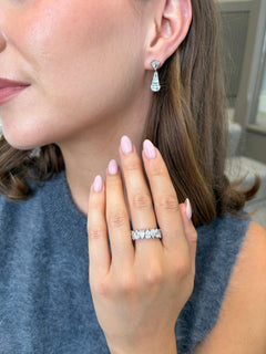 Mixed Cut Diamond Platinum Drop Earrings