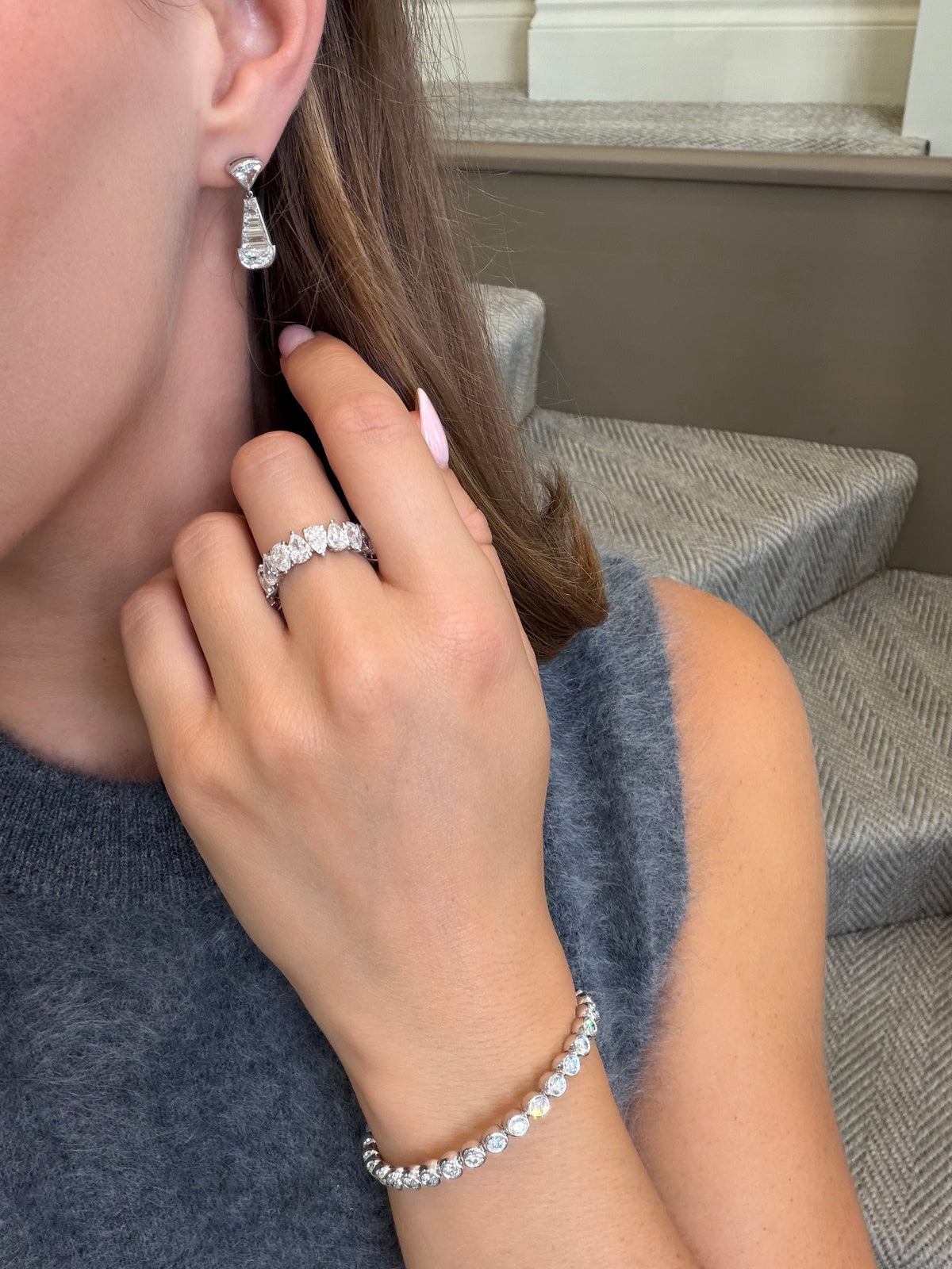 5.00cts Round Brilliant Cut Diamond Flex Bracelet