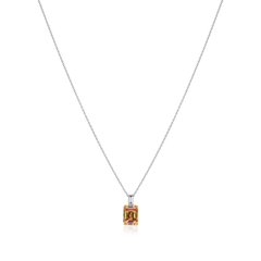 Orange Sapphire and Diamond Pendant
