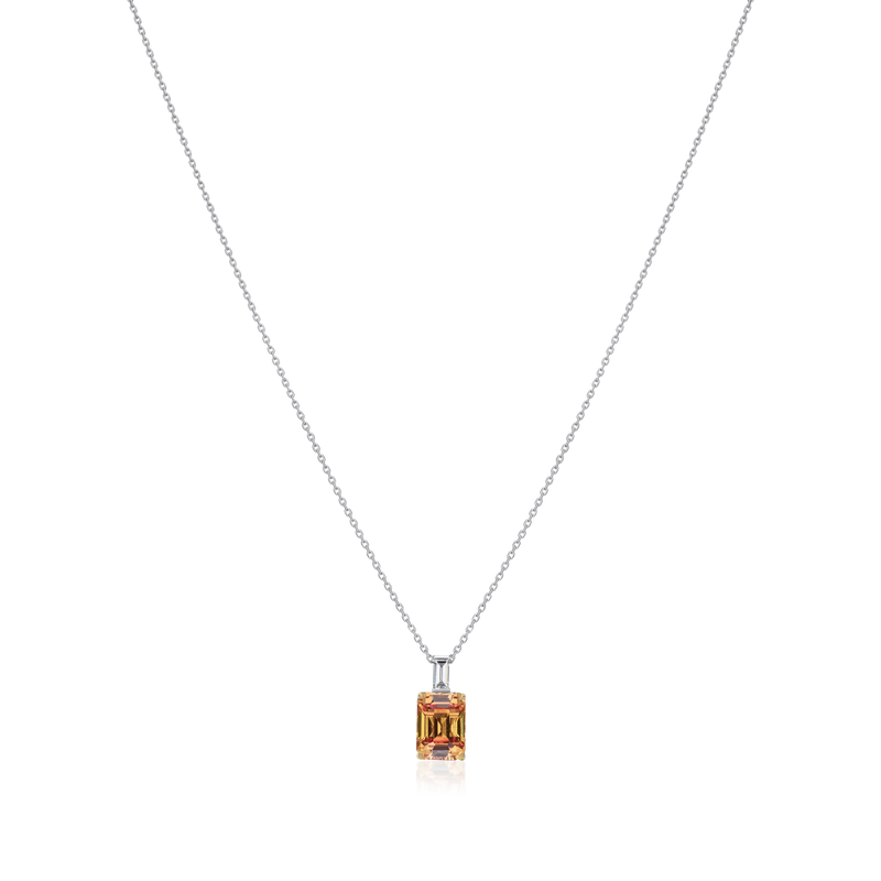 Orange Sapphire and Diamond Pendant