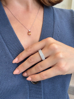 Orange Sapphire and Diamond Pendant