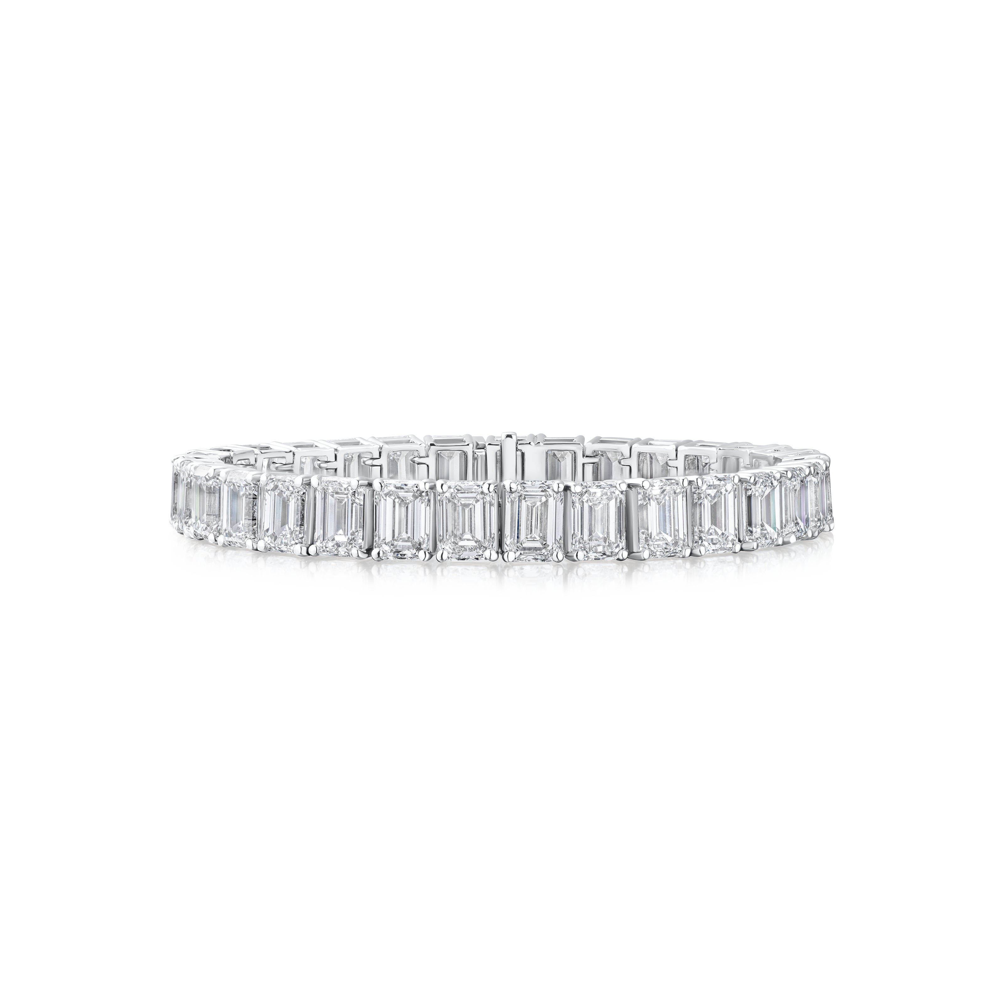 30.84ct Emerald Cut Diamond Line Bracelet