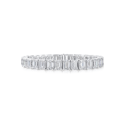 30.84ct Emerald Cut Diamond Line Bracelet