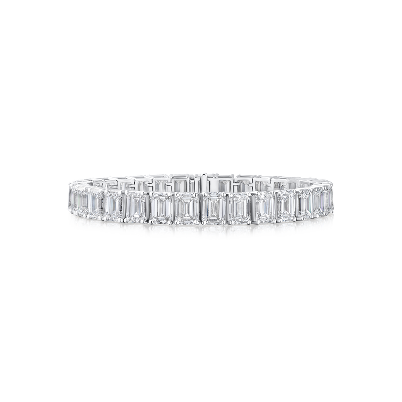 30.84ct Emerald Cut Diamond Line Bracelet