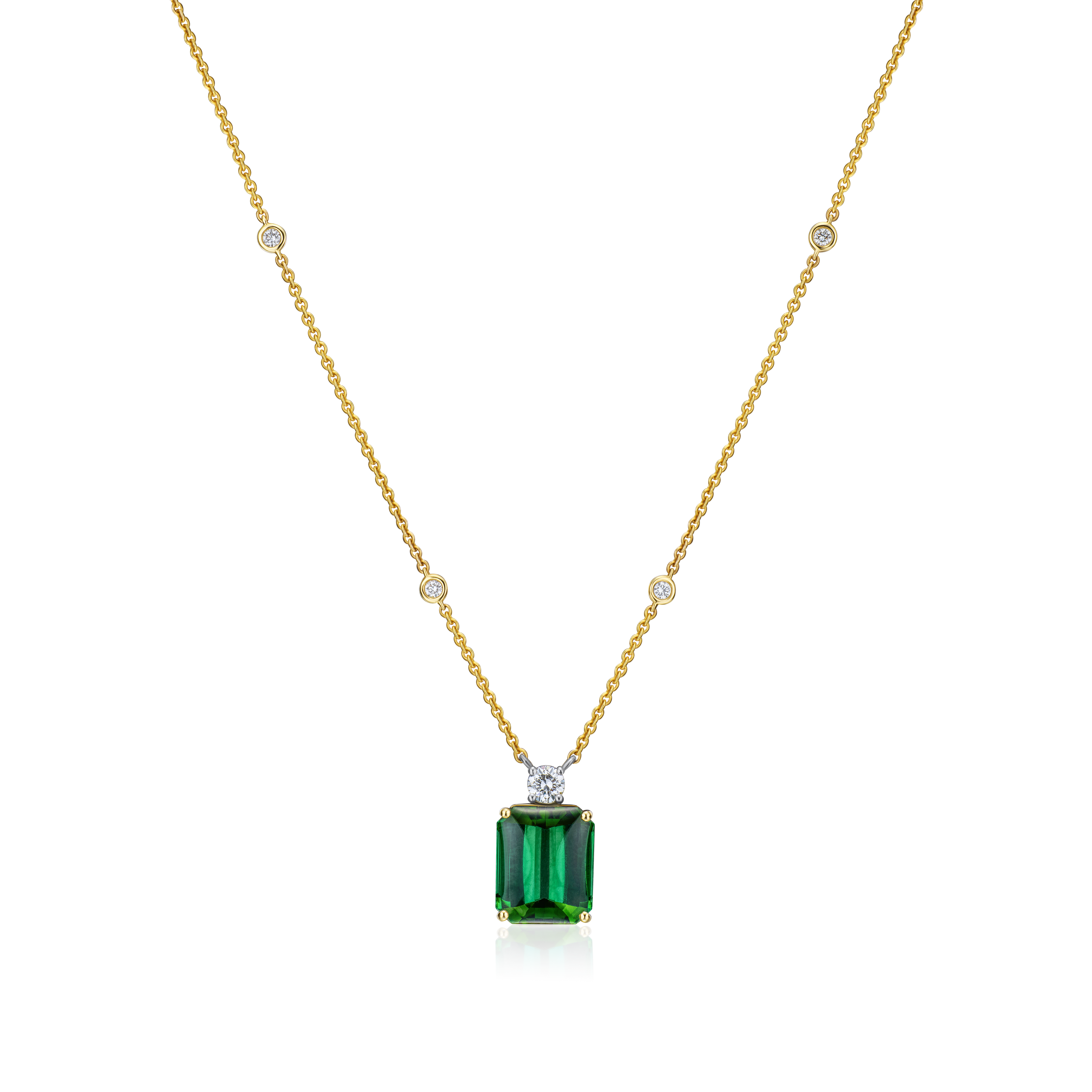 Tourmaline and Diamond Spectacle Set Pendant