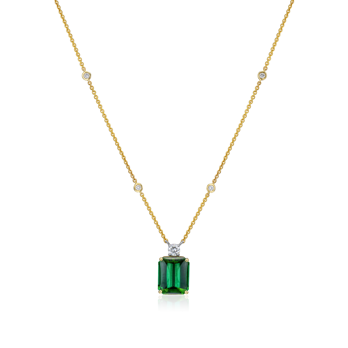 Tourmaline and Diamond Spectacle Set Pendant
