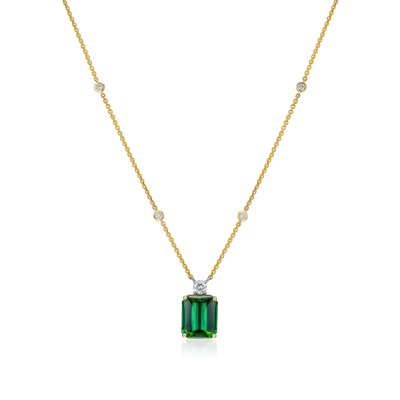 Tourmaline and Diamond Spectacle Set Pendant