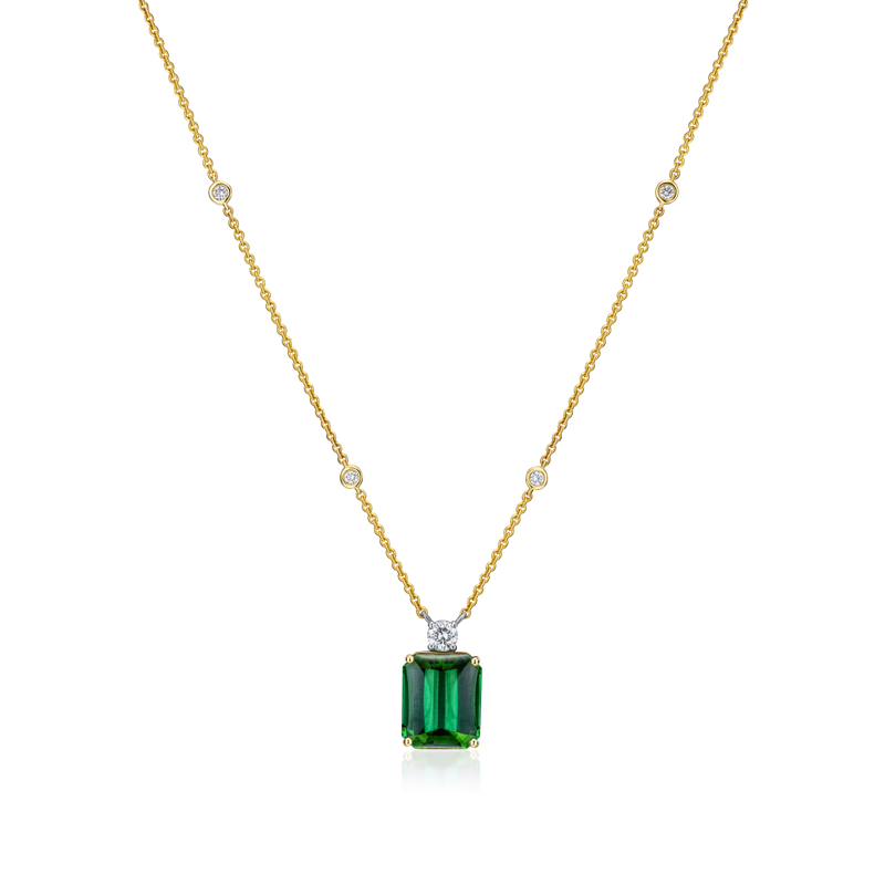 Tourmaline and Diamond Spectacle Set Pendant