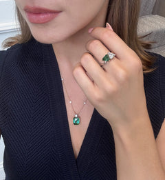 Tourmaline and Diamond Spectacle Set Pendant