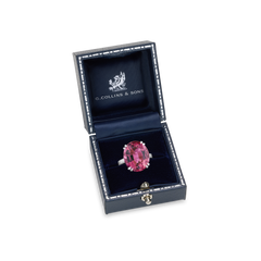 Red Tourmaline and Diamond Ring