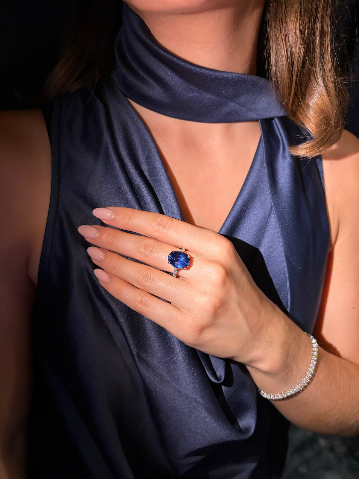 9.82ct Sapphire and Diamond Ring