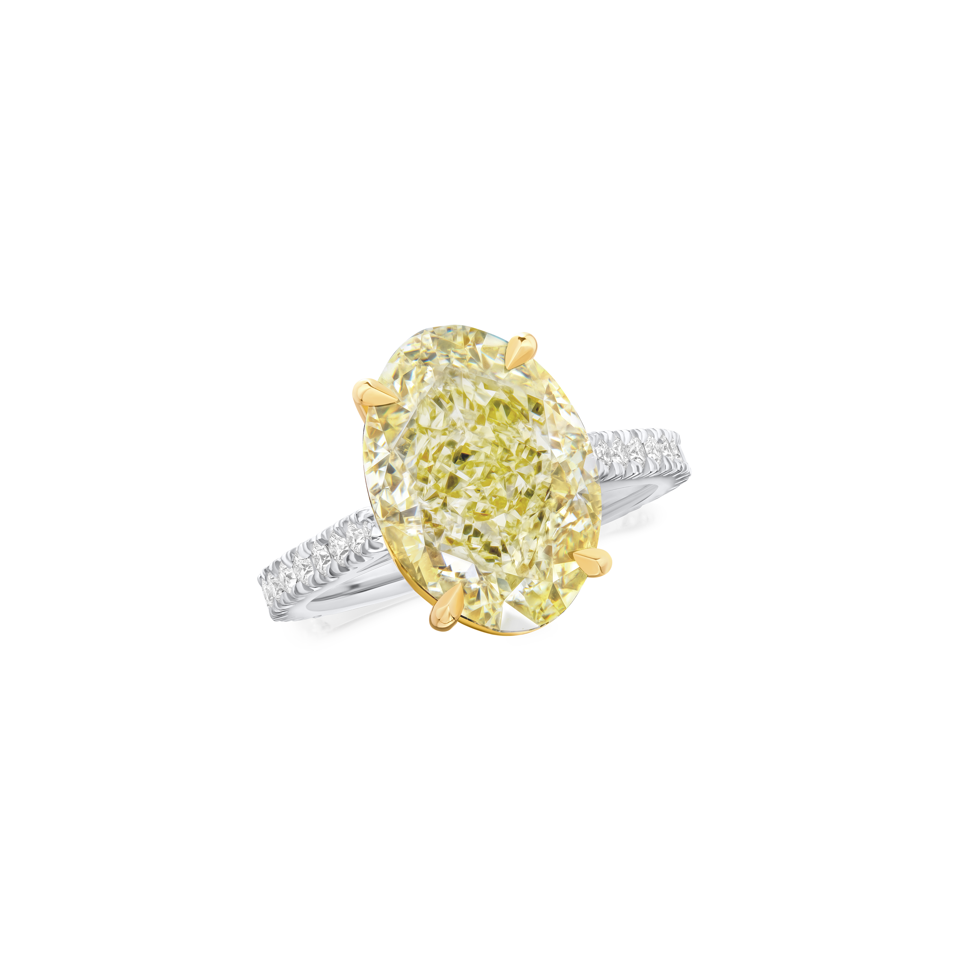 7.22ct Oval Cut Yellow Diamond Ring