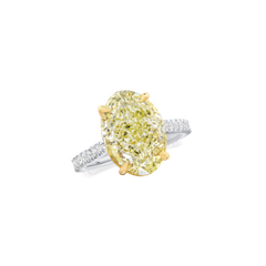 7.22ct Oval Cut Yellow Diamond Ring