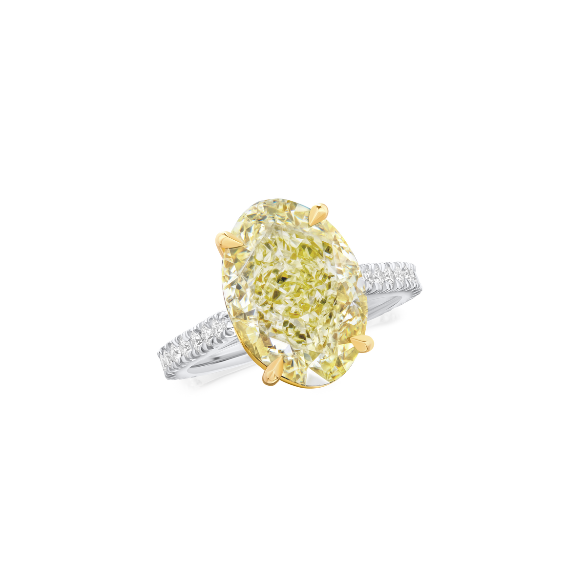 7.22ct Oval Cut Yellow Diamond Ring