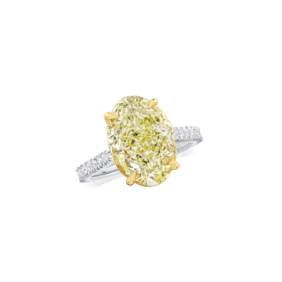 7.22ct Oval Cut Yellow Diamond Ring