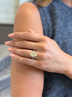 7.22ct Oval Cut Yellow Diamond Ring