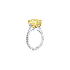 7.22ct Oval Cut Yellow Diamond Ring