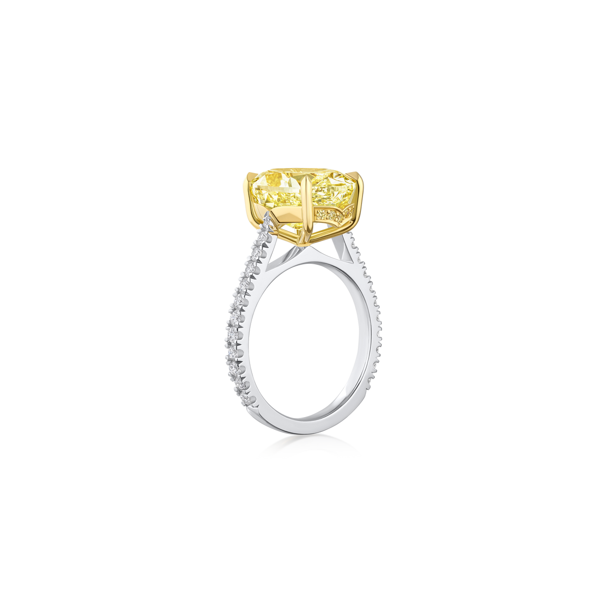7.22ct Oval Cut Yellow Diamond Ring