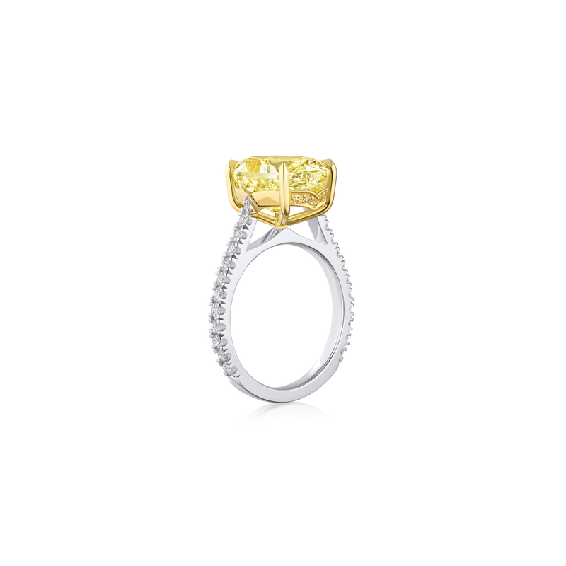 7.22ct Oval Cut Yellow Diamond Ring