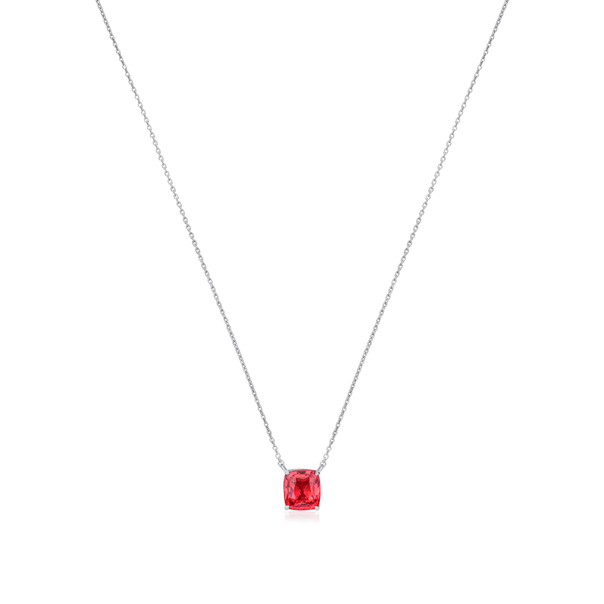 Orange Spinel Solitaire Pendant