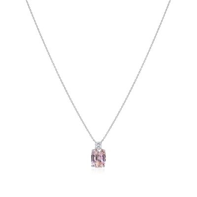 Pink-Yellow Sapphire and Diamond Pendant