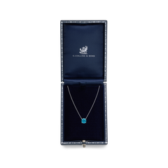 Round Blue Zircon Solitaire Pendant