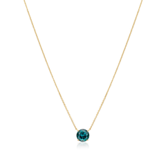 Round Indicolite Solitaire Pendant