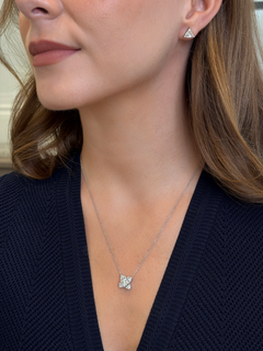 Princess Cut Diamond Cluster Pendant
