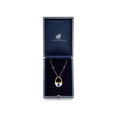 Sapphire 18ct Yellow Gold Padlock Pendant
